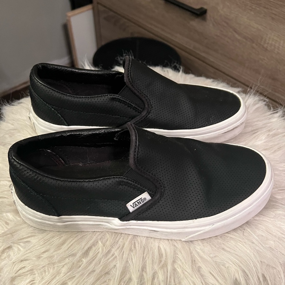 Leather Vans Slip On